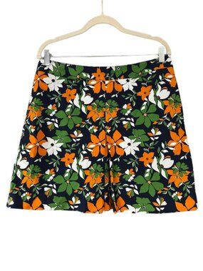 Lizgolf Floral Skort Navy Orange Green Athletic Golf Tennis Skort Skirt / Shorts